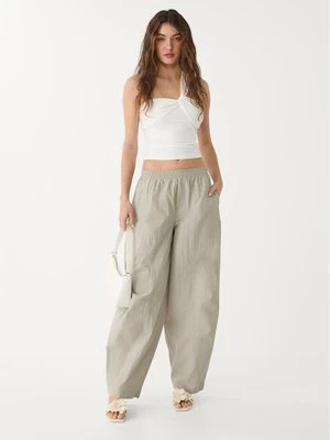 Stradivarius Techniczne spodnie balloon fit  Khaki