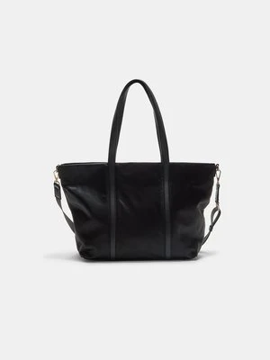 Stradivarius Tkana torba shopper  Czarny