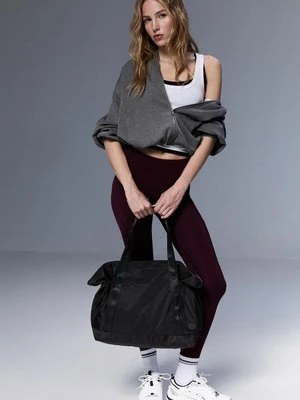 Stradivarius Tkana torba typu shopper  Czarny