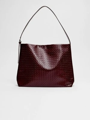 Stradivarius Tkana torebka na ramię  Wiśniowy