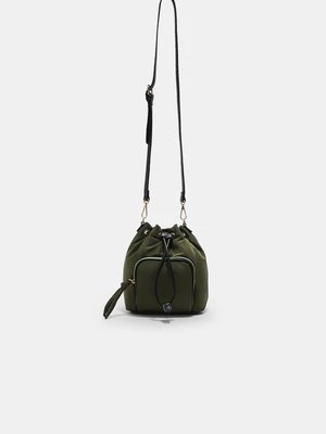 Stradivarius Tkana torebka typu bucket na ramię  Khaki