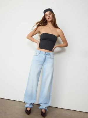 Stradivarius Top bandeau z poliamidu  Czarny