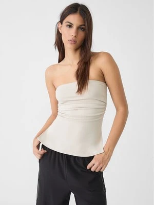 Stradivarius Top bandeau z rozcięciami po bokach  Szary