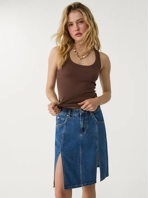 Stradivarius Top basic na ramiączkach  Brązowy