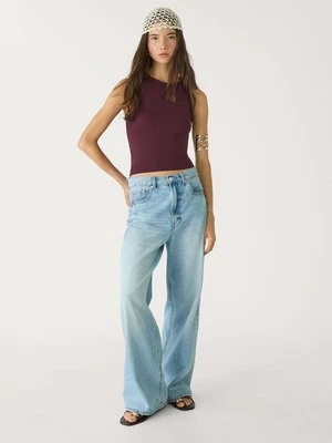 Stradivarius Top basic typu bokserka  BAKŁAŻANOWY