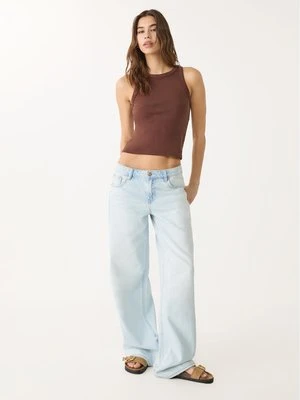 Stradivarius Top basic typu bokserka  Brązowy