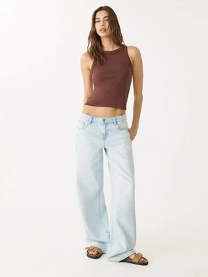 Stradivarius Top basic typu bokserka  Brązowy