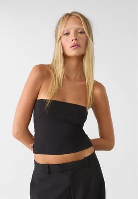 Stradivarius Top basic z dekoltem bandeau  Czarny