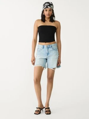 Stradivarius Top bez ramiączek  Czarny