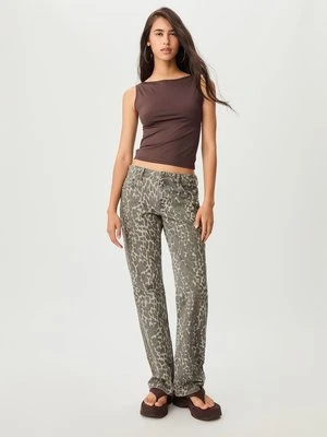 Stradivarius Top bez rękawów z dekoltem w łódkę  Brązowy