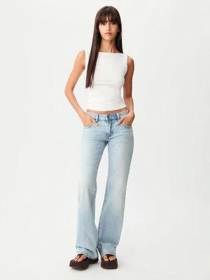 Stradivarius Top bez rękawów z dekoltem w łódkę  Ecru