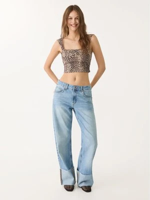Zdjęcie produktu Stradivarius Top cropped z odkrytymi plecami  Beżowy