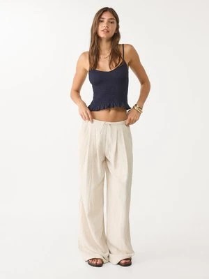 Stradivarius Top na ramiączkach z gumkami  Morski