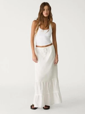 Stradivarius Top z dekoltem halter  Biały