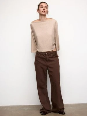 Stradivarius Ponczo z dekoltem łódką  Kamień