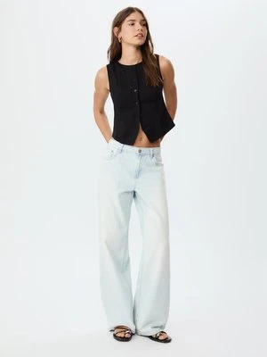 Stradivarius Top z guzikami o fakturze  Czarny