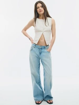 Stradivarius Top z guzikami o fakturze  Szary