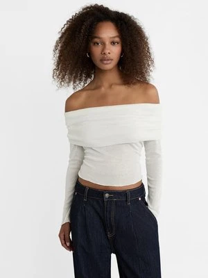 Stradivarius Top z odkrytymi ramionami  Ecru