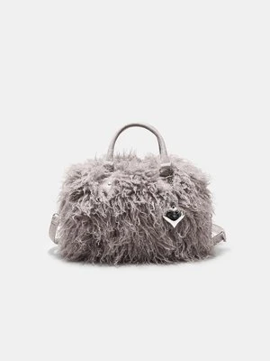 Stradivarius Torba bowling sztuczne futro serce  Szary