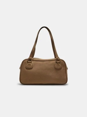 Stradivarius Torba bowling z pierścieniami z efektem sztucznego zamszu  Karmelowy