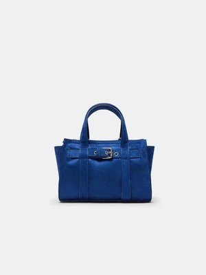 Stradivarius Torba mini tote ze sprzączką  Niebieski
