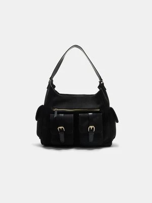 Stradivarius Torba na ramię maxi z kieszeniami  Czarny