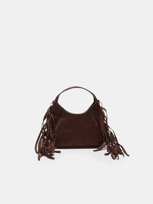Stradivarius Torba na ramię z bocznymi frędzlami  Brązowy
