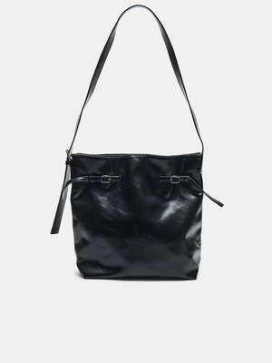 Stradivarius Torba na ramię z detalami sprzączek  Czarny