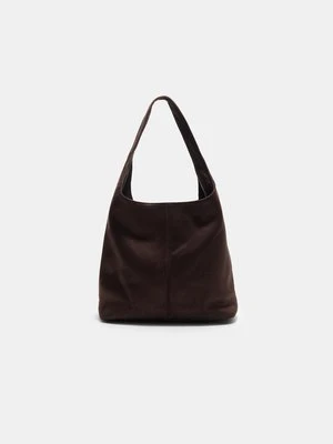 Stradivarius Torba na ramię z efektem sztucznego zamszu  Brązowy