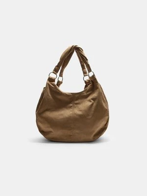 Stradivarius Torba na ramię z efektem zamszu  Karmelowy