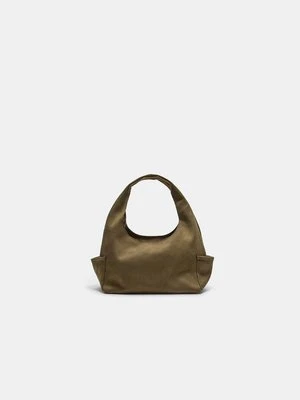 Stradivarius Torba na ramię z kieszeniami ze sztucznego zamszu  Khaki