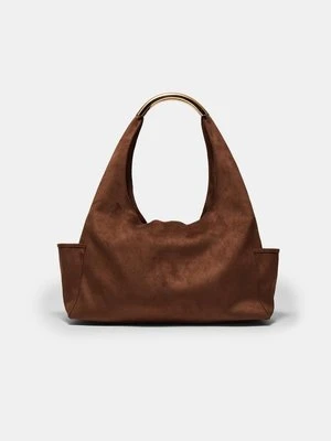 Stradivarius Torba na ramię z metalową rączką  Brązowy