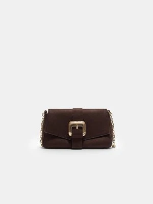 Stradivarius Torba na ramię z nieregularną klamrą  Brązowy