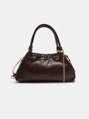 Stradivarius Torba na ramię z oczkami  Brązowy