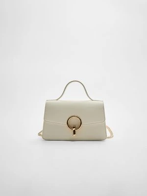 Stradivarius Torba na ramię z okrągłym zapięciem  Biały