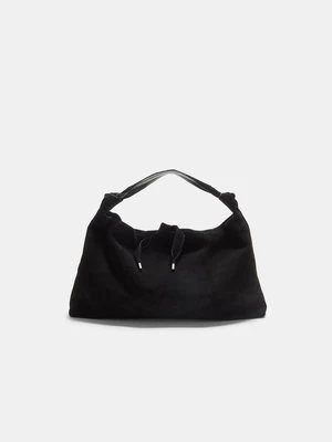 Stradivarius Torba na ramię z węzłami ze skóry  Czarny