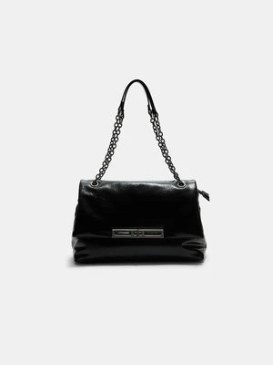 Stradivarius Torba na ramię z zapięciem na łańcuch  Czarny
