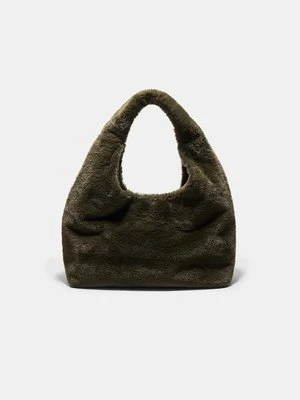 Stradivarius Torba na ramię ze sztucznego futra  Khaki
