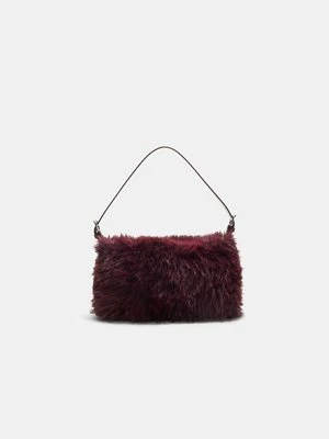 Stradivarius Torba na ramię ze sztucznego futra  Wiśniowy