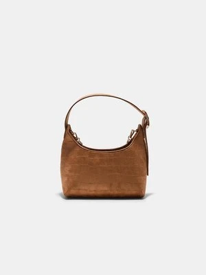 Stradivarius Torba na ramię ze sztucznego zamszu z detalami sprzączki  Karmelowy