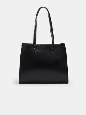 Stradivarius Torba shopper z bocznym zamkiem błyskawicznym  Czarny