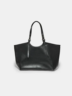 Stradivarius Torba shopper z detalami mini sprzączek  Czarny