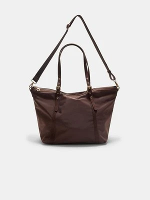 Stradivarius Torba shopper z połączeniem materiałów  Brązowy