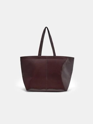 Stradivarius Torba shopper ze sztucznej skóry  Brązowy
