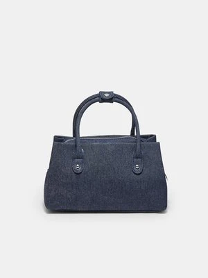 Stradivarius Torba tote na ramię  ŚREDNI NIEBIESKI DENIM