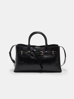 Stradivarius Torba tote z detalem paska  Czarny