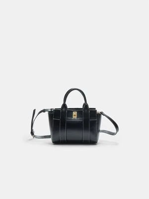 Stradivarius Torba tote z zapięciem  Czarny
