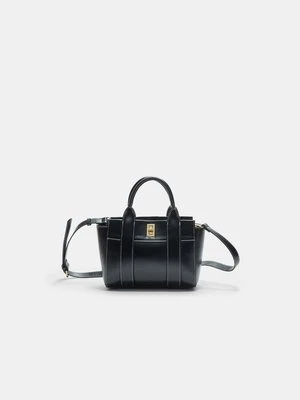 Stradivarius Torba tote z zapięciem  Czarny