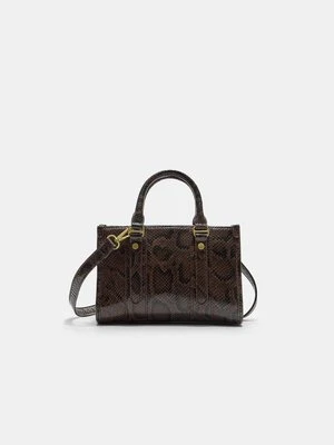 Stradivarius Torba tote ze zwierzęcym wzorem ze sztucznej skóry  Brązowy