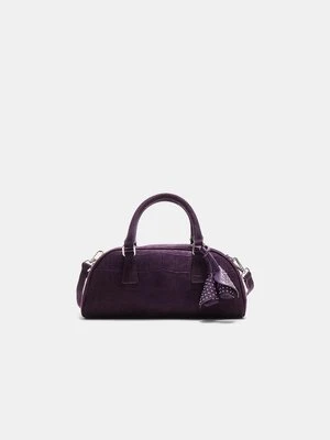 Stradivarius Torba typu worek z kwiatowym detalem  Purpurowy